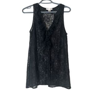 Kenar Y2k Black Lace Tank Womens M Witchy Edwardian Regency Victorian Whimsigoth